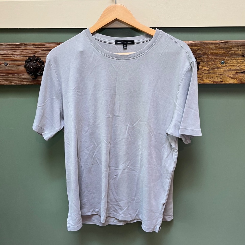 Robert Barakett Georgia Tee Mens XL Grey‎ Blue Pima Cotton Short Sleeve T-Shirt